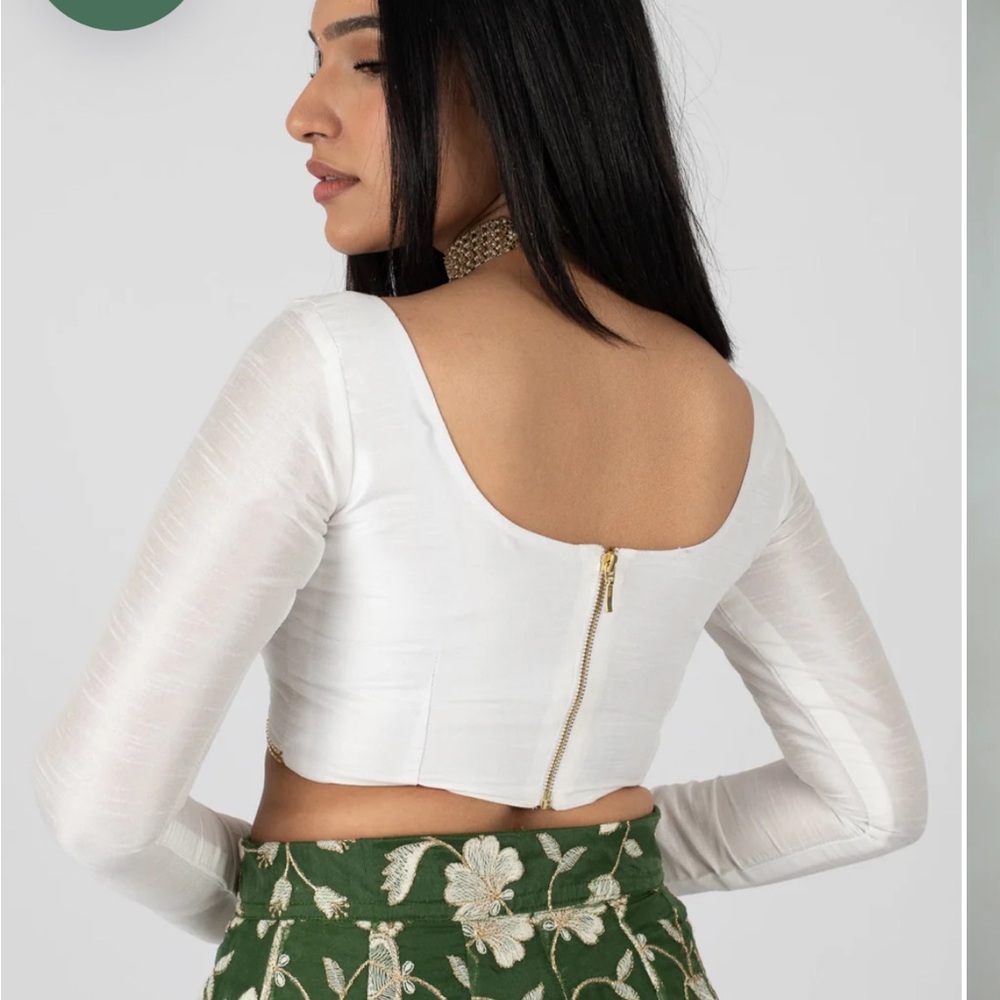 NWOT The Saree Room WHITE LIV BLOUSE - Picture 3 of 7